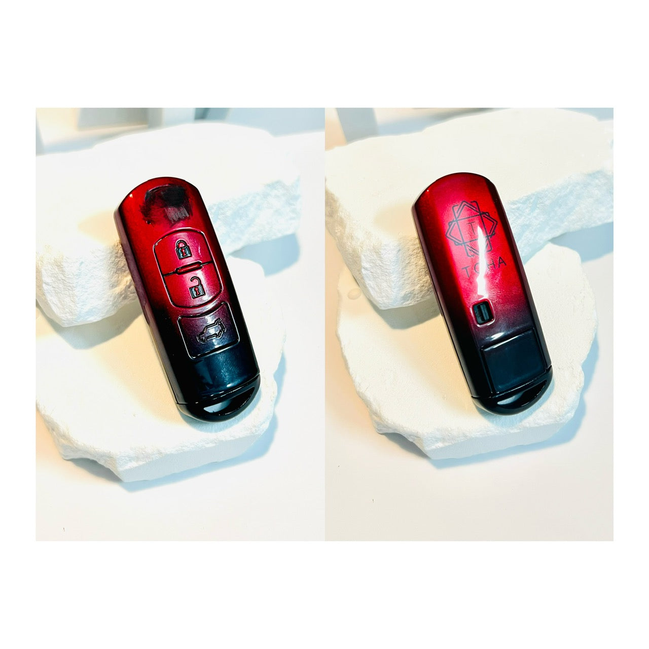 (Small) MAZDA OEM Custom Hand-Painted Key Fob Cover – Personalized Design